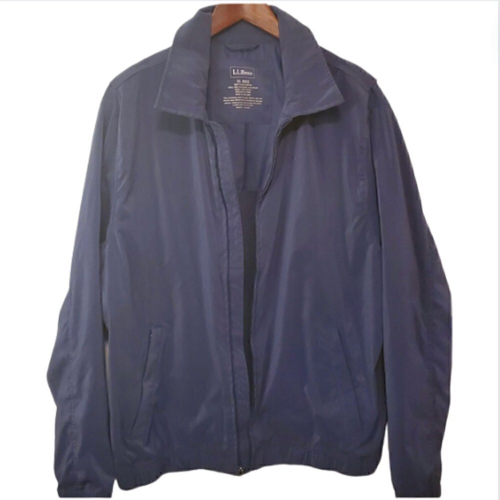 LL Bean Newburyport Microfiber Jacket Mariner Blue, XL